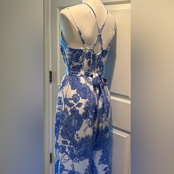 NWOT My Michelle Blue and White Floral Jumpsuit - Picture 6 of 10